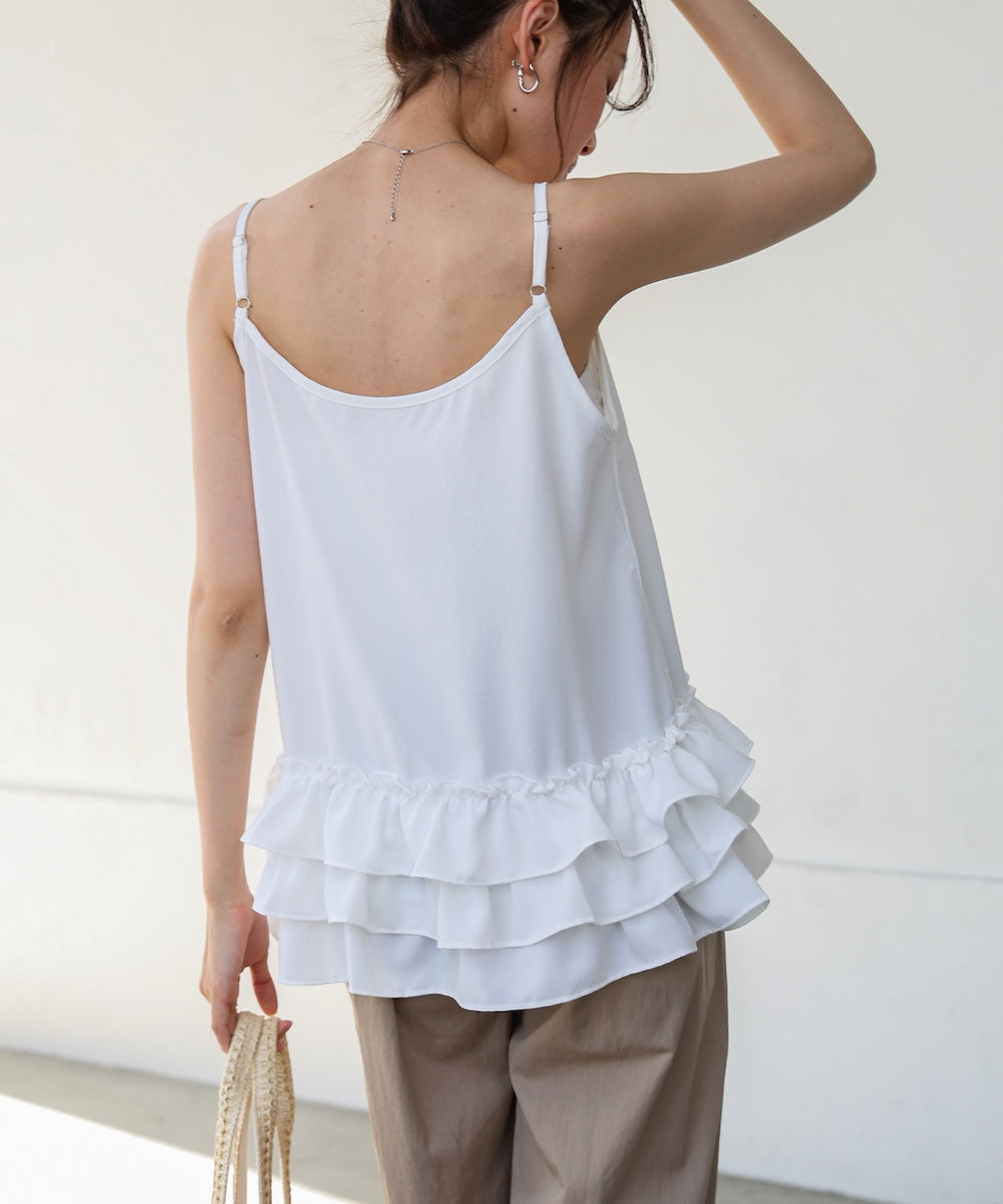裾フリルキャミトップス