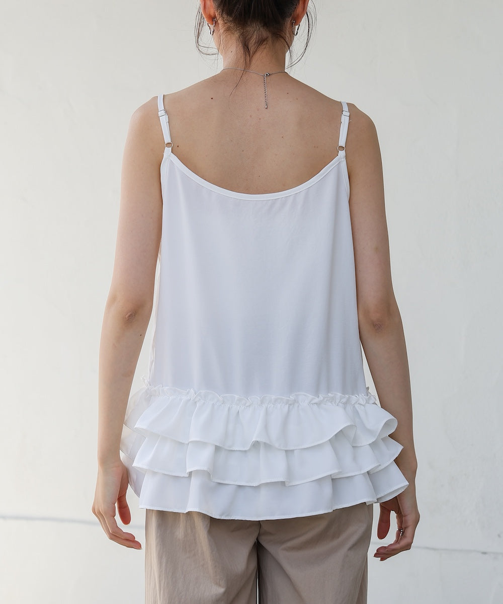 裾フリルキャミトップス