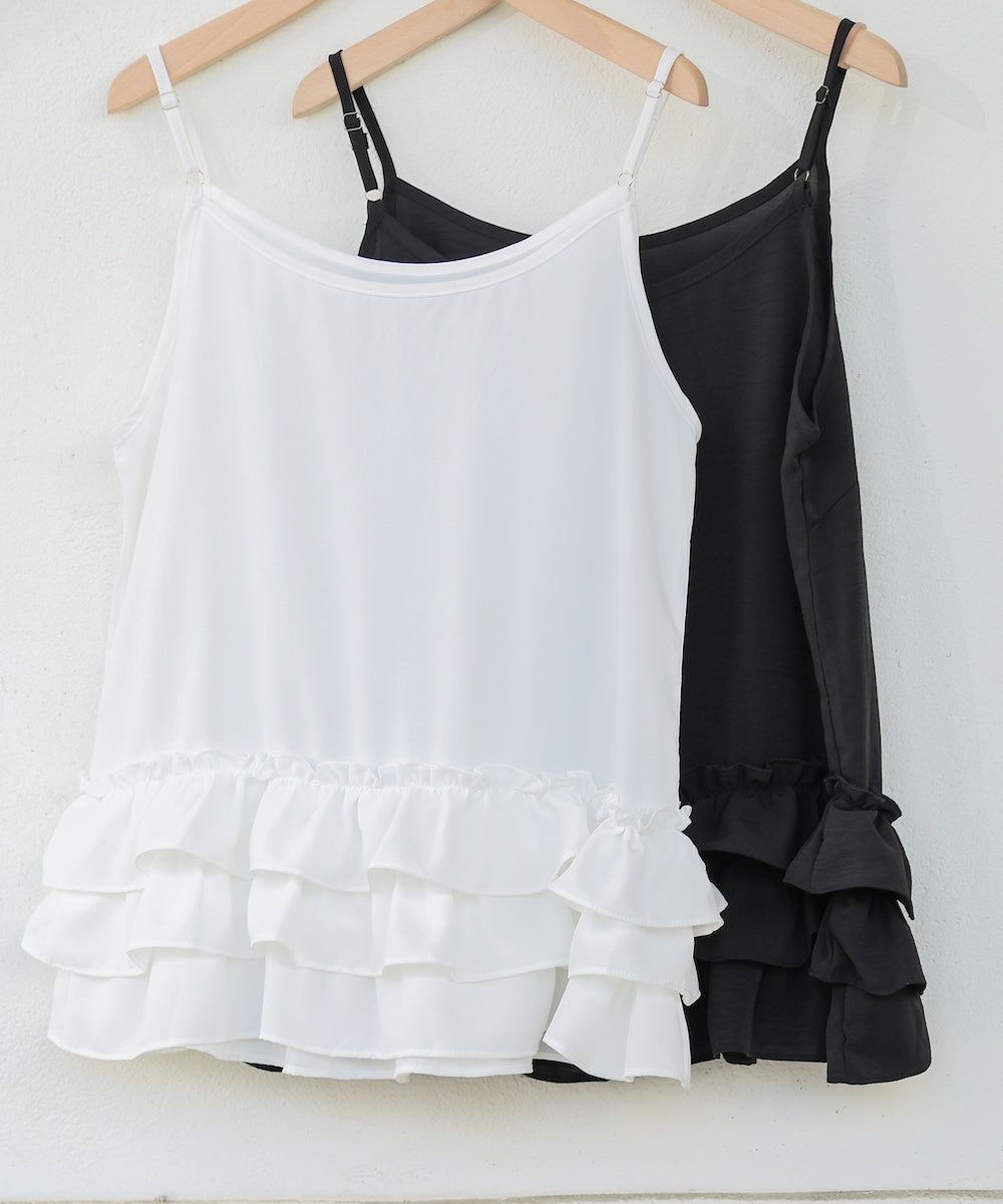 裾フリルキャミトップス