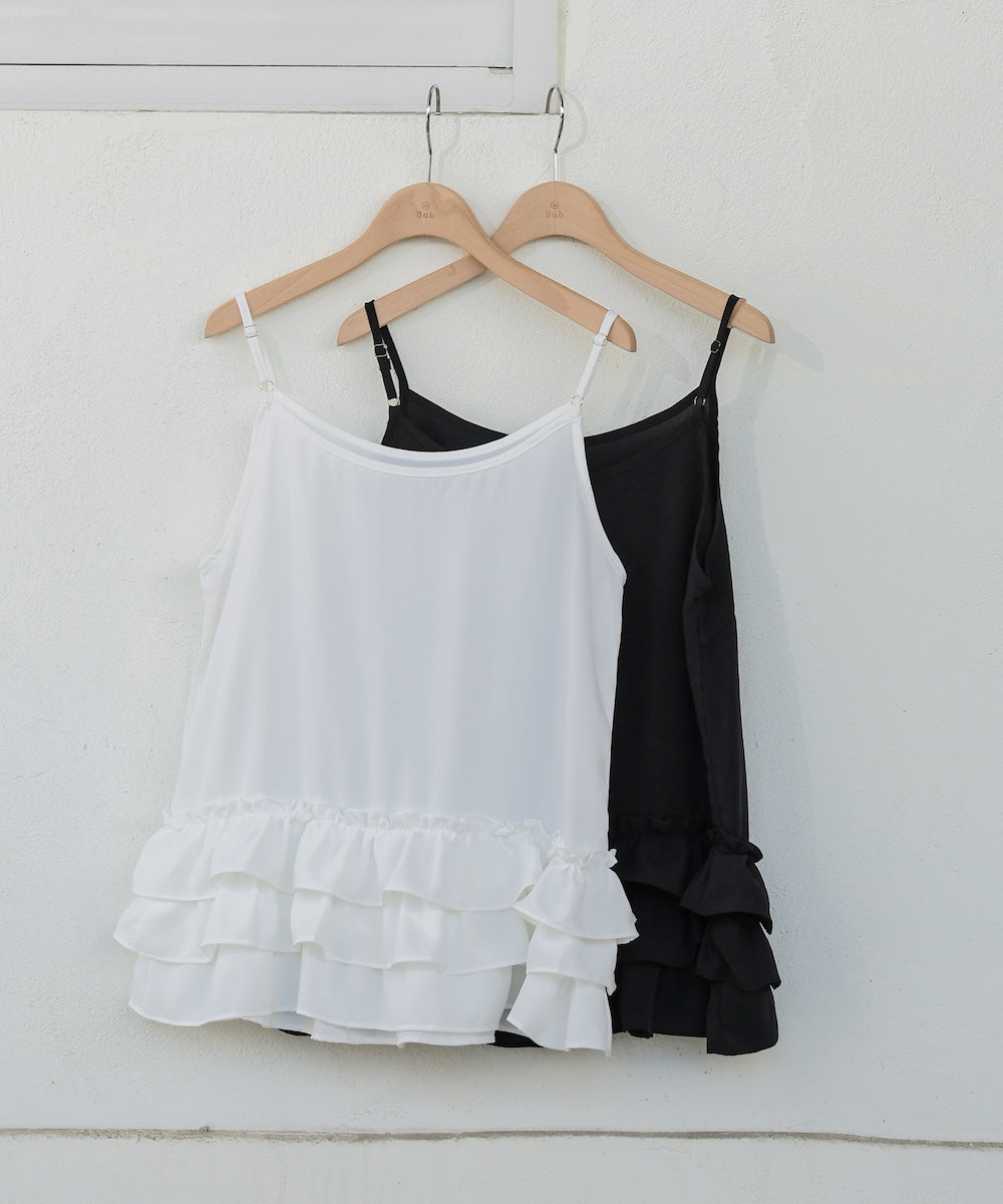 裾フリルキャミトップス