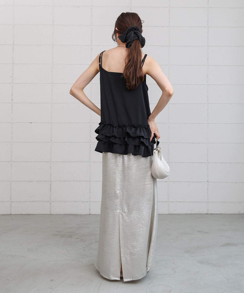 裾フリルキャミトップス