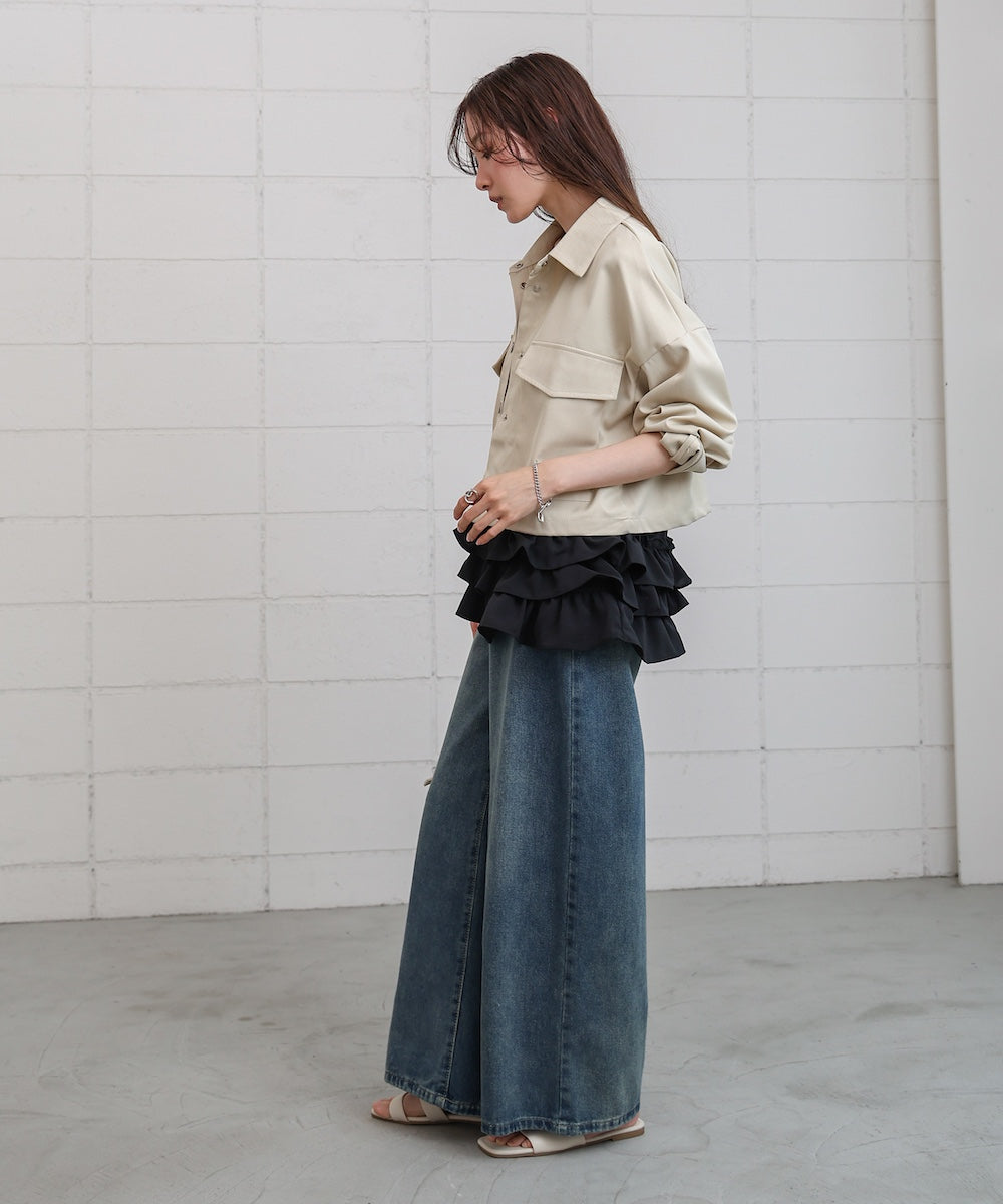 裾フリルキャミトップス