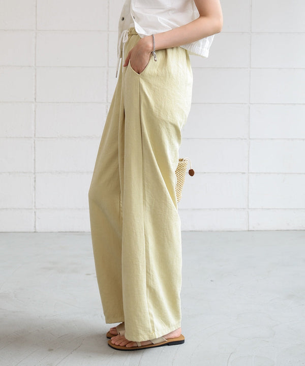 ダブルウエストピーチスキンカラーパンツ