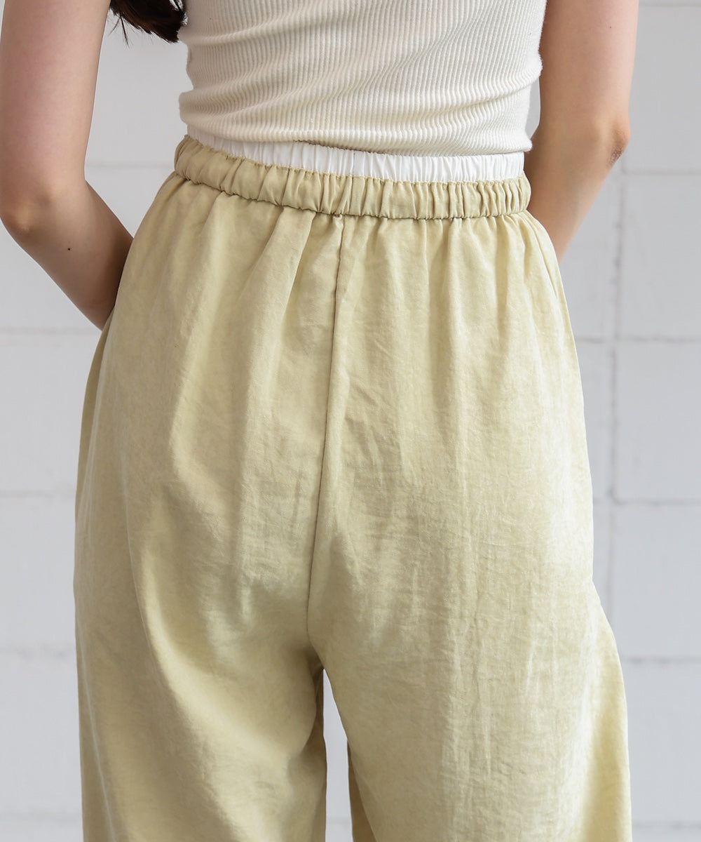 ダブルウエストピーチスキンカラーパンツ