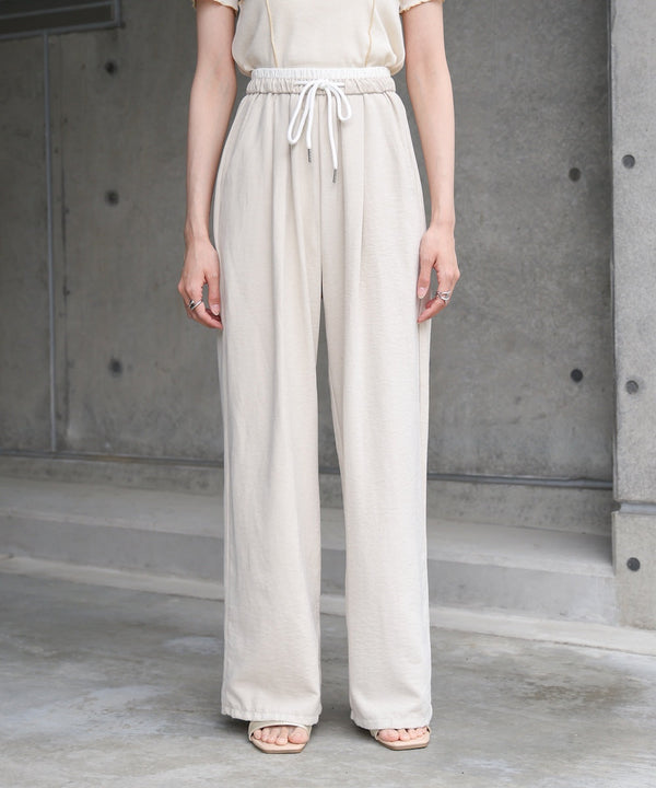 ダブルウエストピーチスキンカラーパンツ