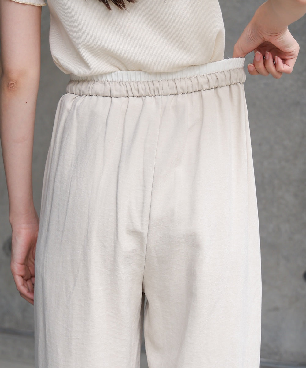 ダブルウエストピーチスキンカラーパンツ