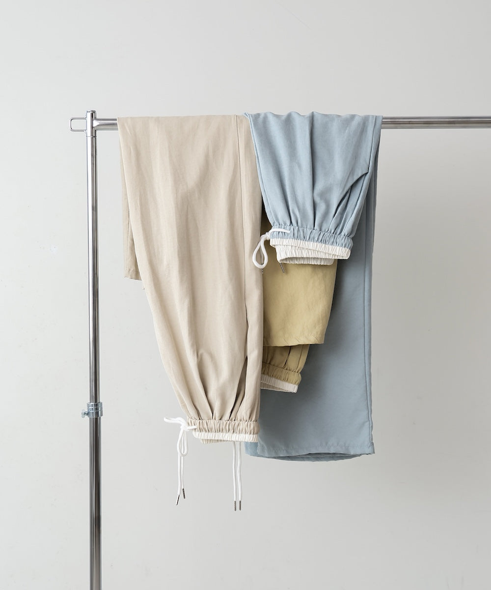 ダブルウエストピーチスキンカラーパンツ