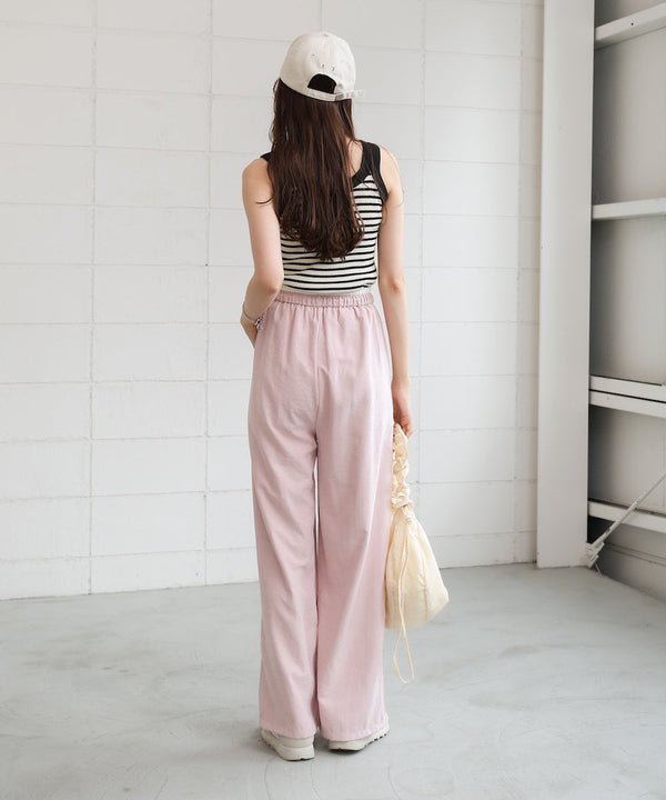 ダブルウエストピーチスキンカラーパンツ