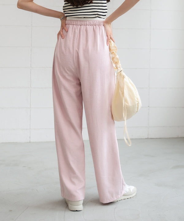 ダブルウエストピーチスキンカラーパンツ