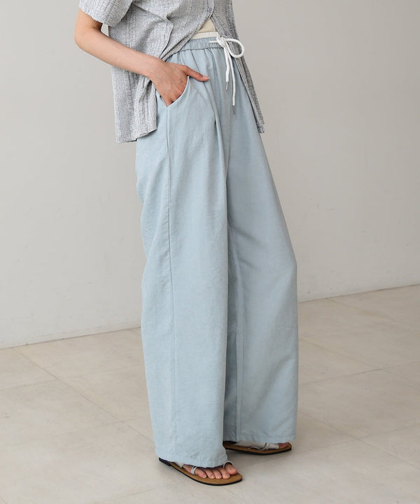 ダブルウエストピーチスキンカラーパンツ