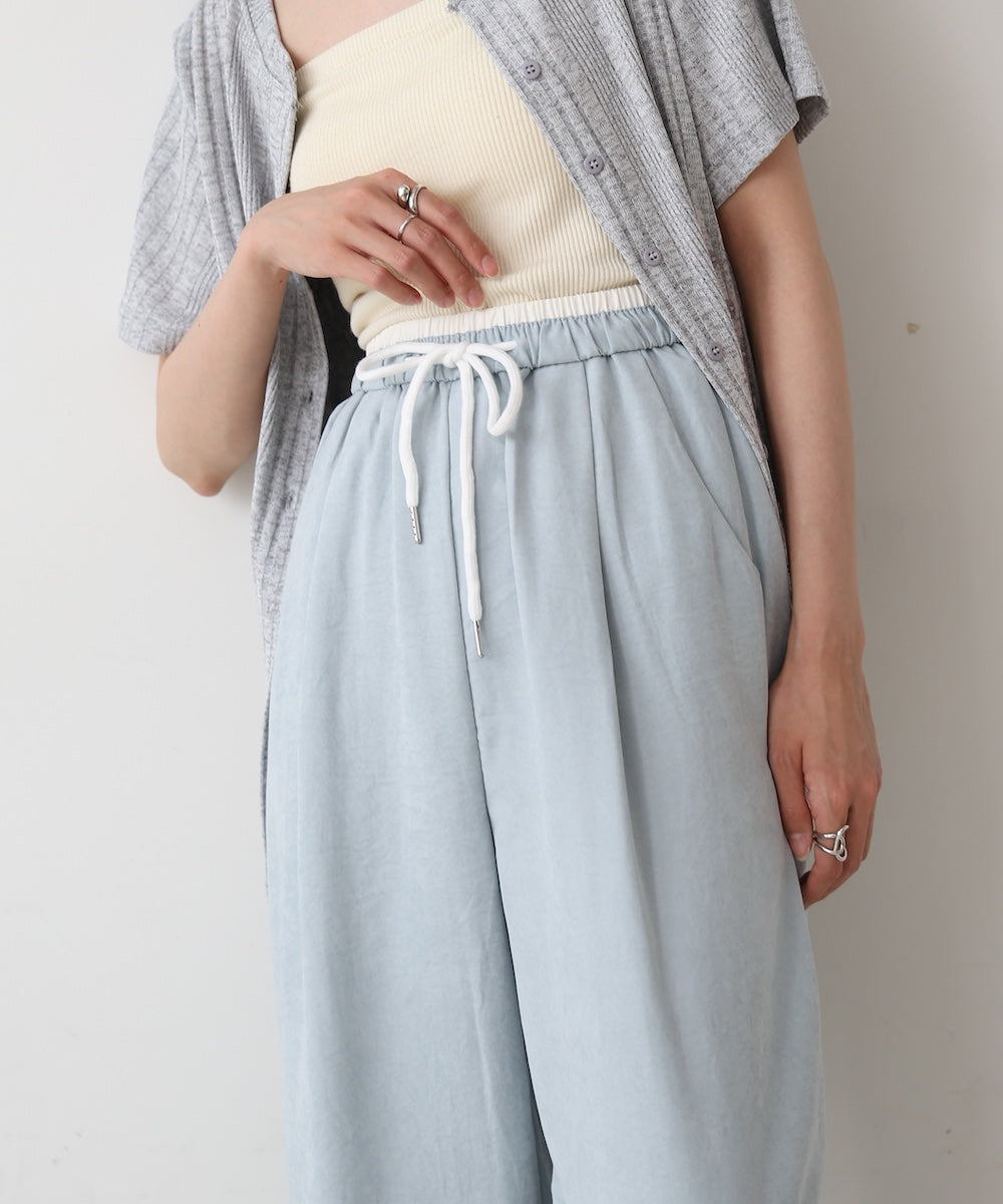 ダブルウエストピーチスキンカラーパンツ