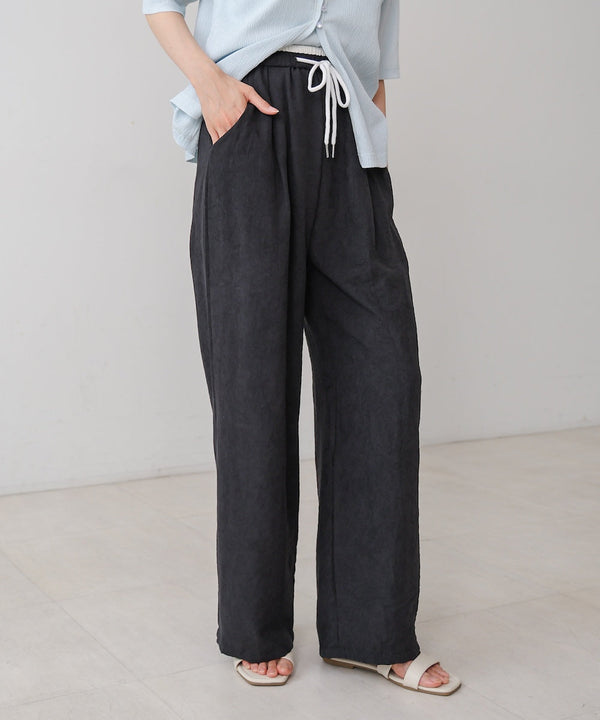 ダブルウエストピーチスキンカラーパンツ