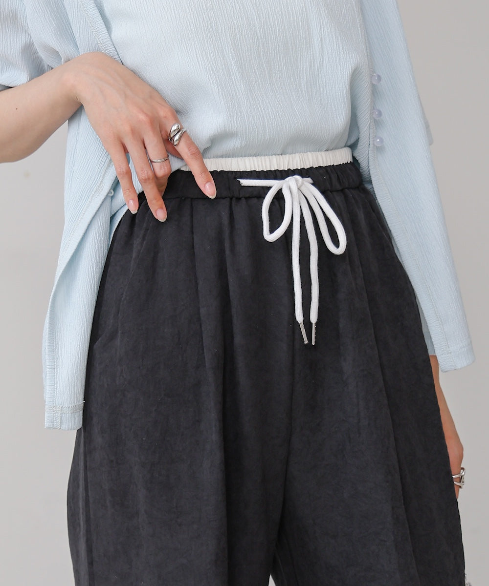 ダブルウエストピーチスキンカラーパンツ