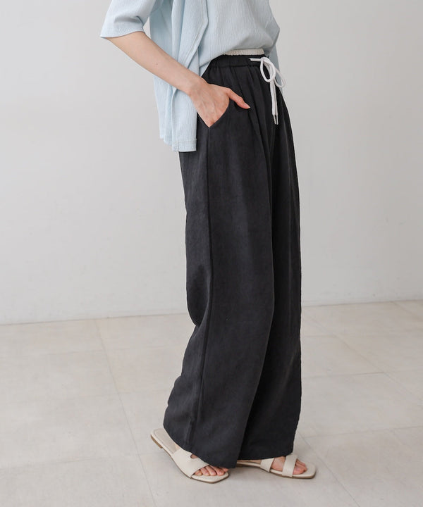 ダブルウエストピーチスキンカラーパンツ