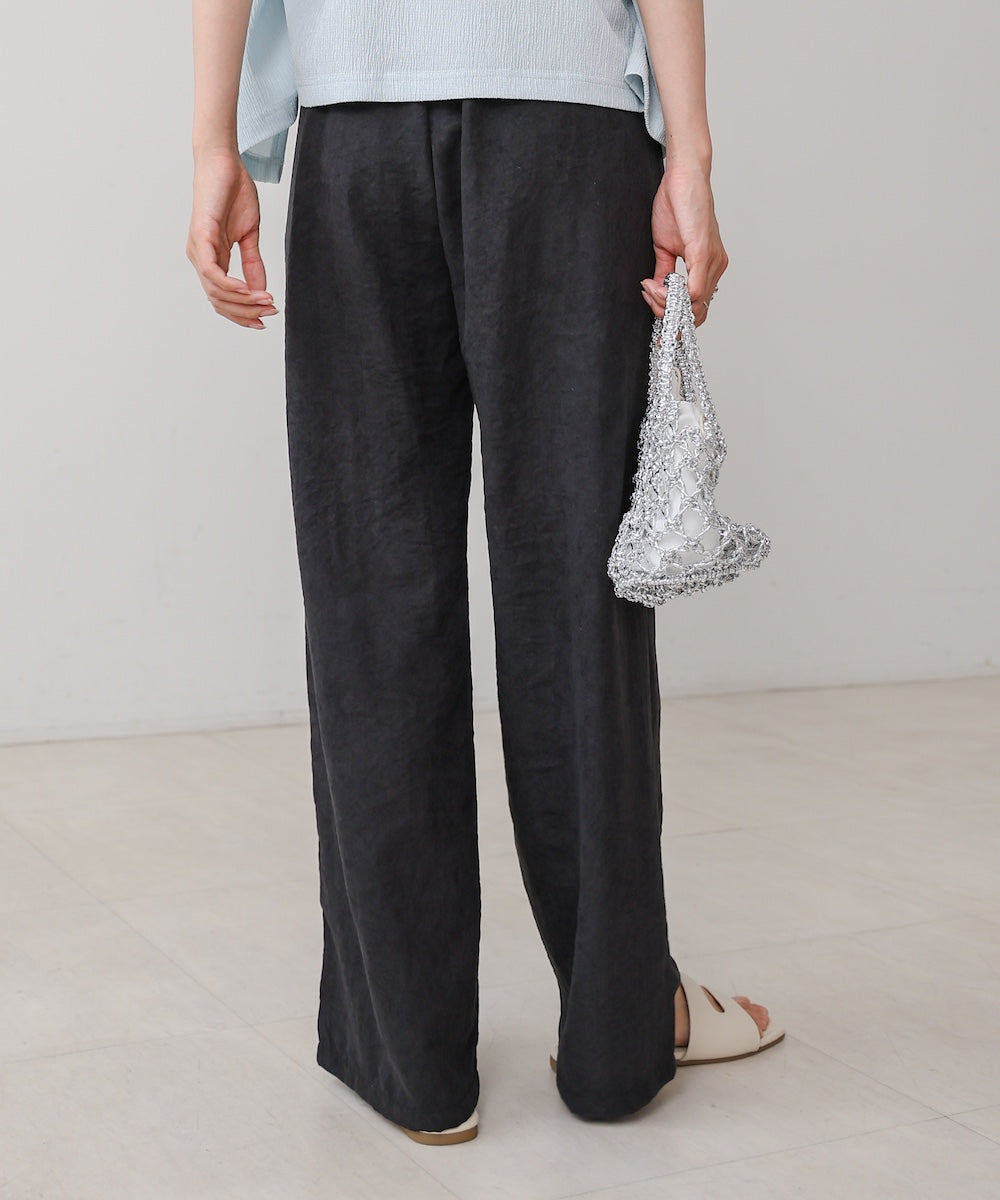 ダブルウエストピーチスキンカラーパンツ