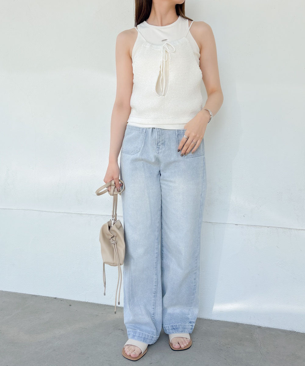 前後2WAYアメスリ リボンニットベスト