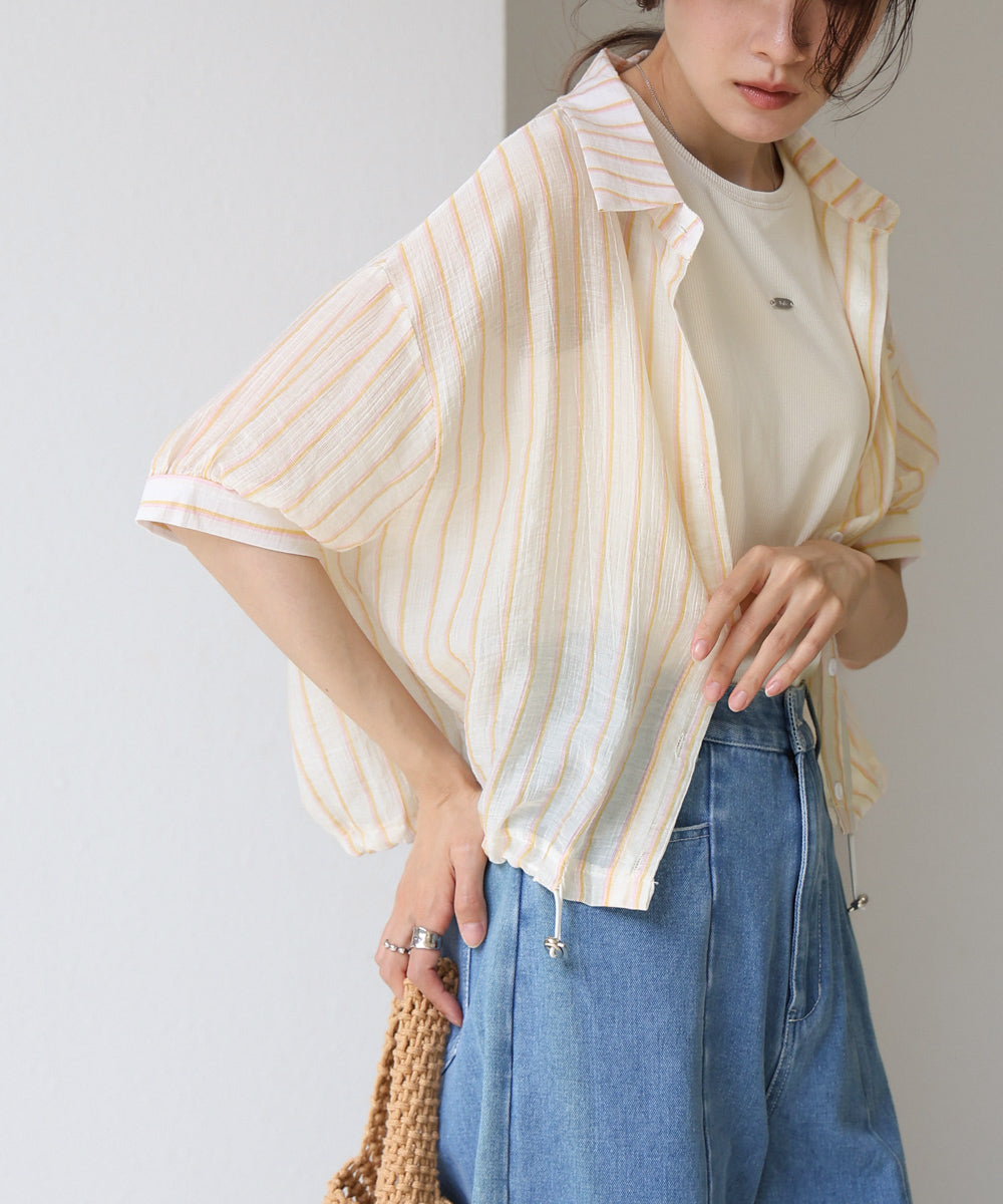ストライプドロストシャツ