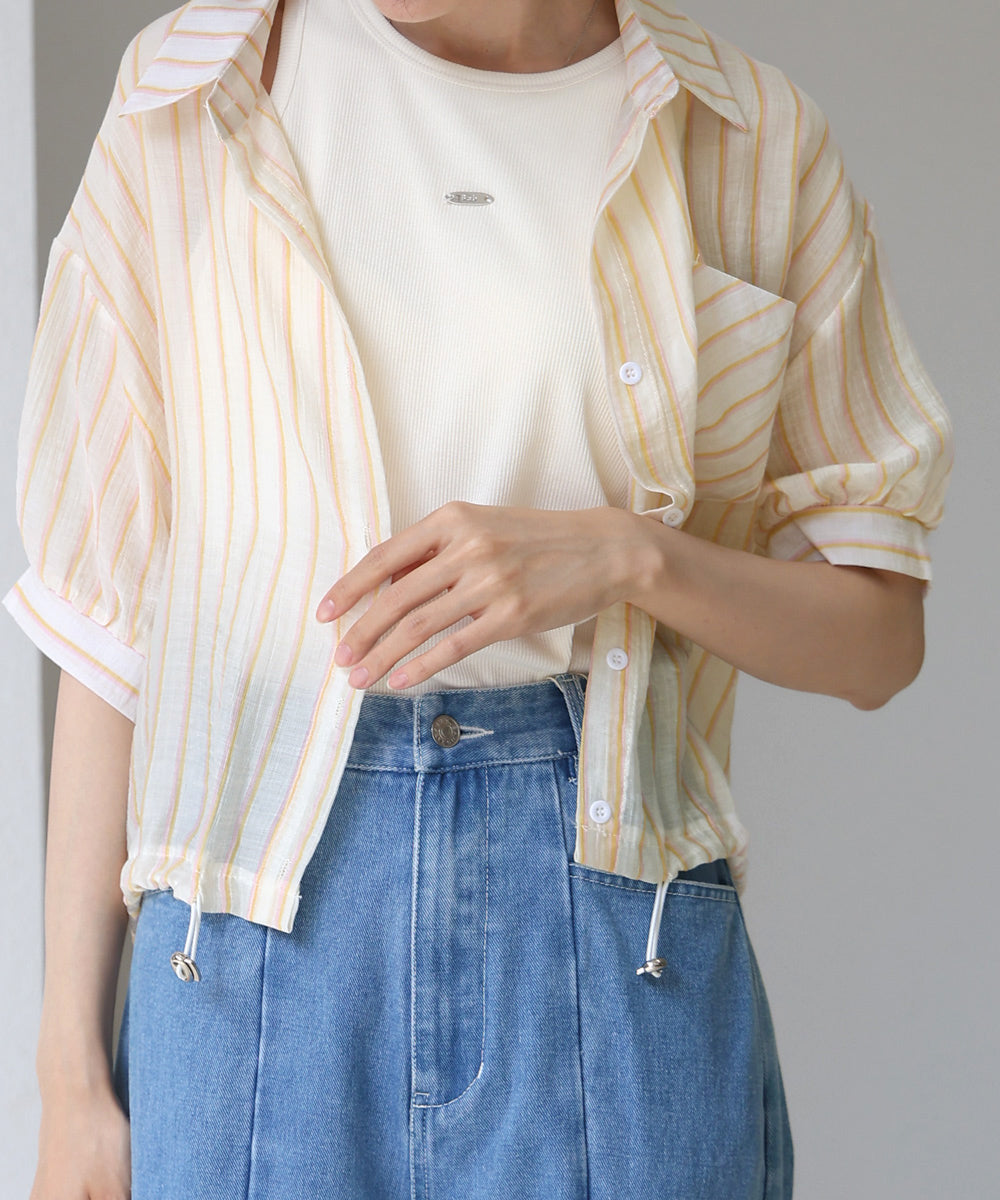 ストライプドロストシャツ