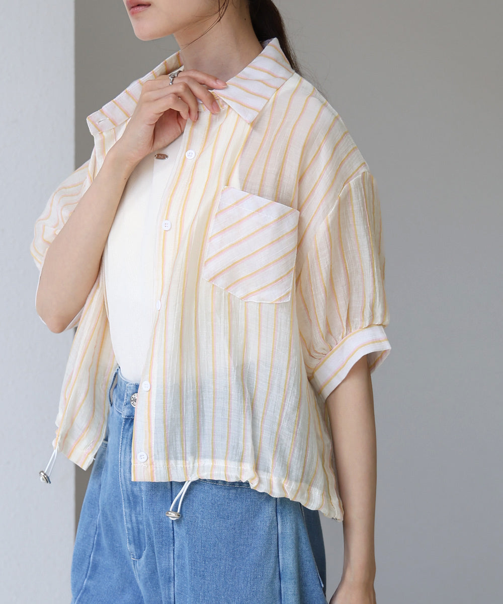 ストライプドロストシャツ