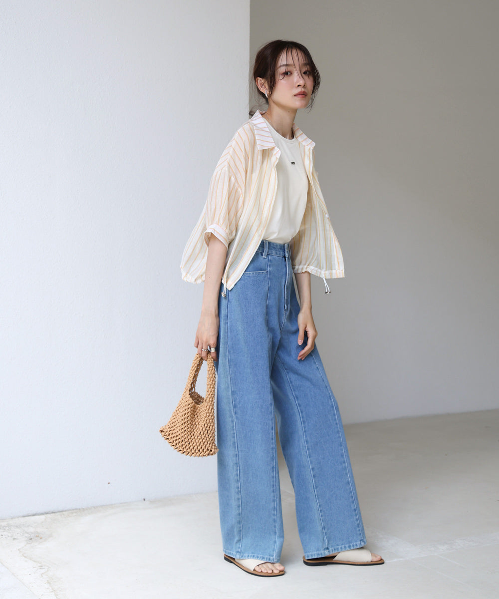 ストライプドロストシャツ