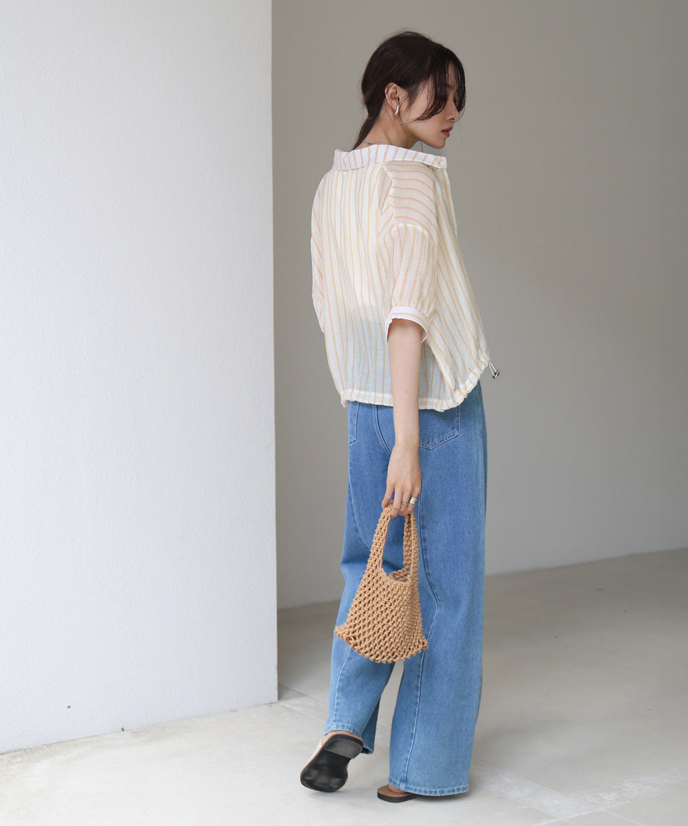 ストライプドロストシャツ