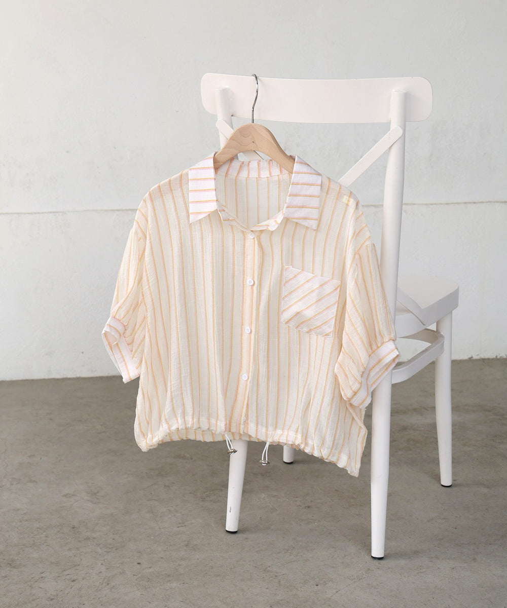 ストライプドロストシャツ