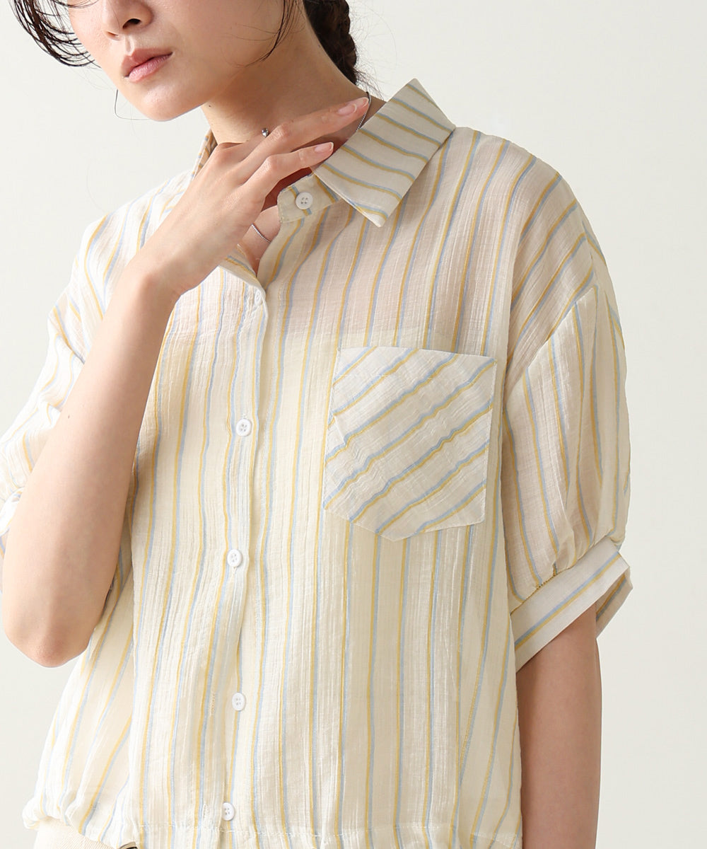 ストライプドロストシャツ