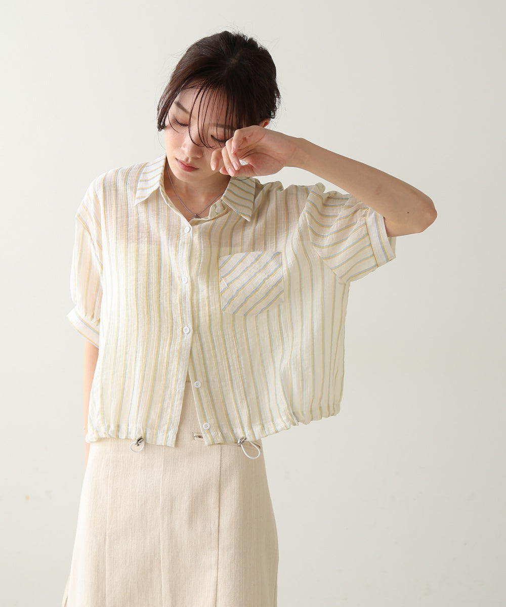 ストライプドロストシャツ