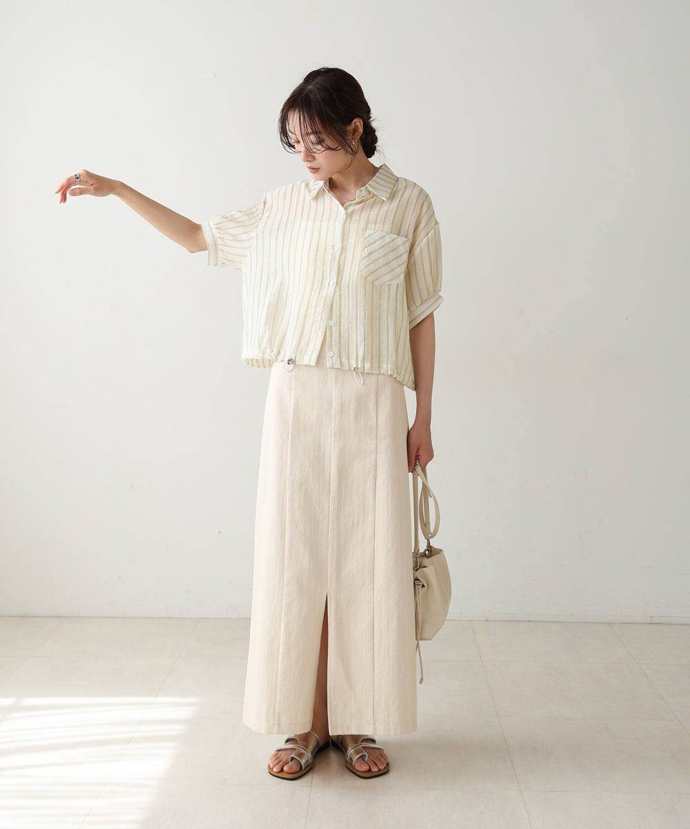 ストライプドロストシャツ