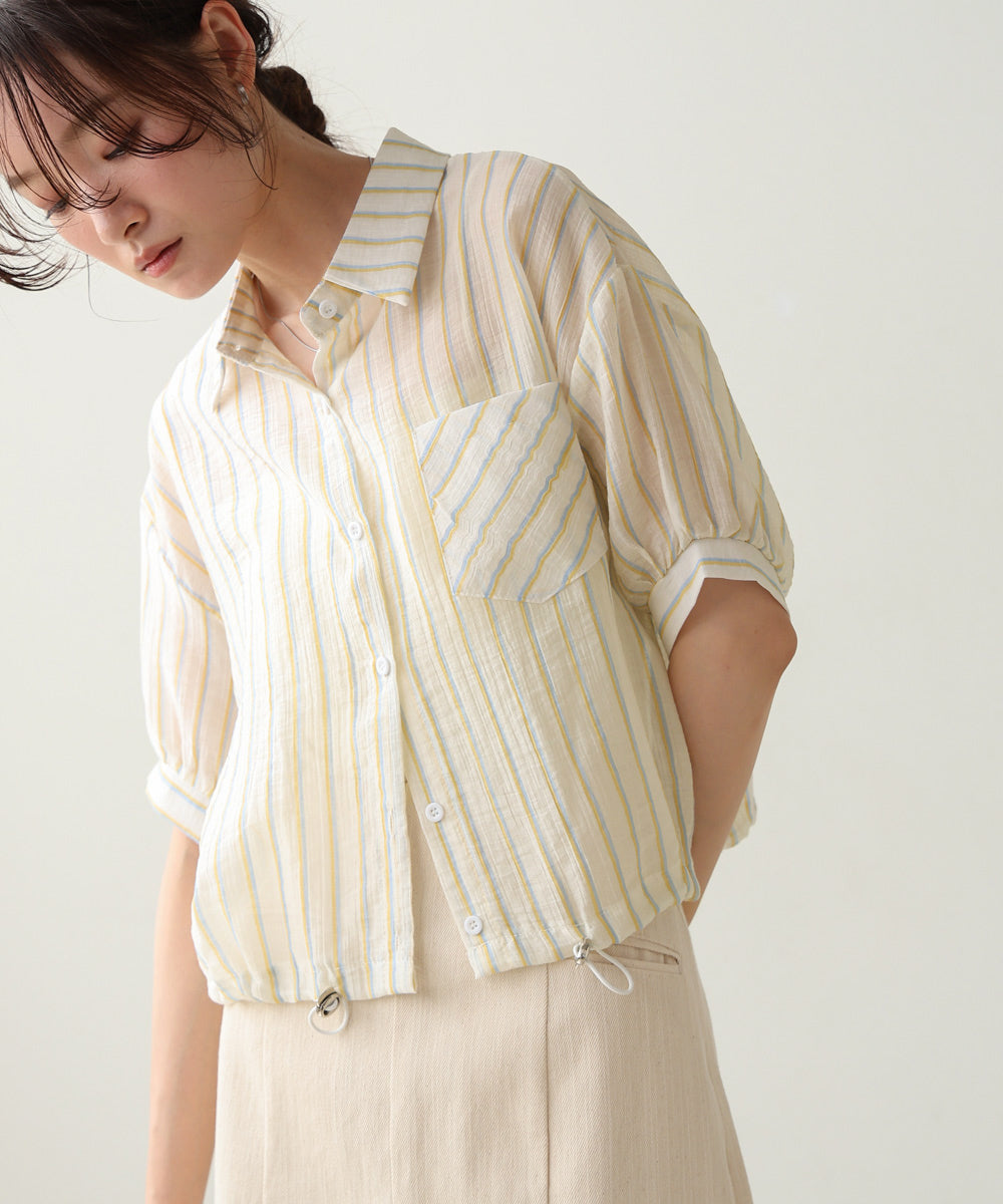 ストライプドロストシャツ
