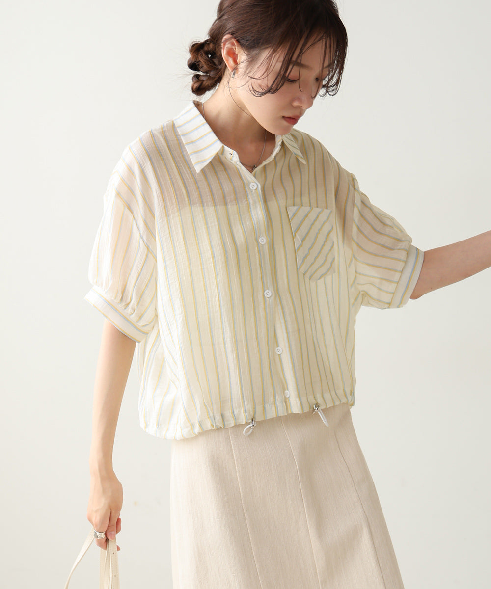 ストライプドロストシャツ