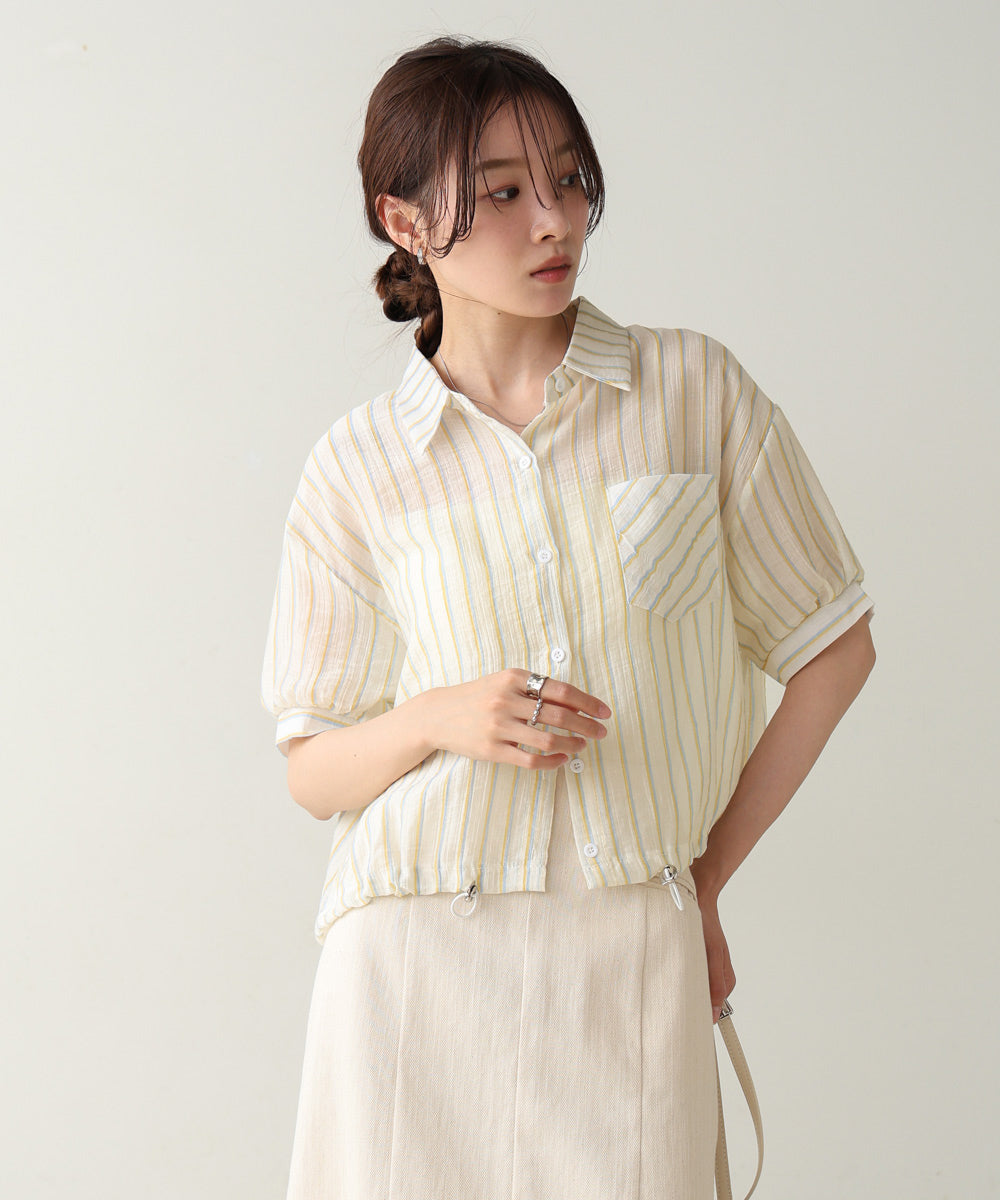 ストライプドロストシャツ