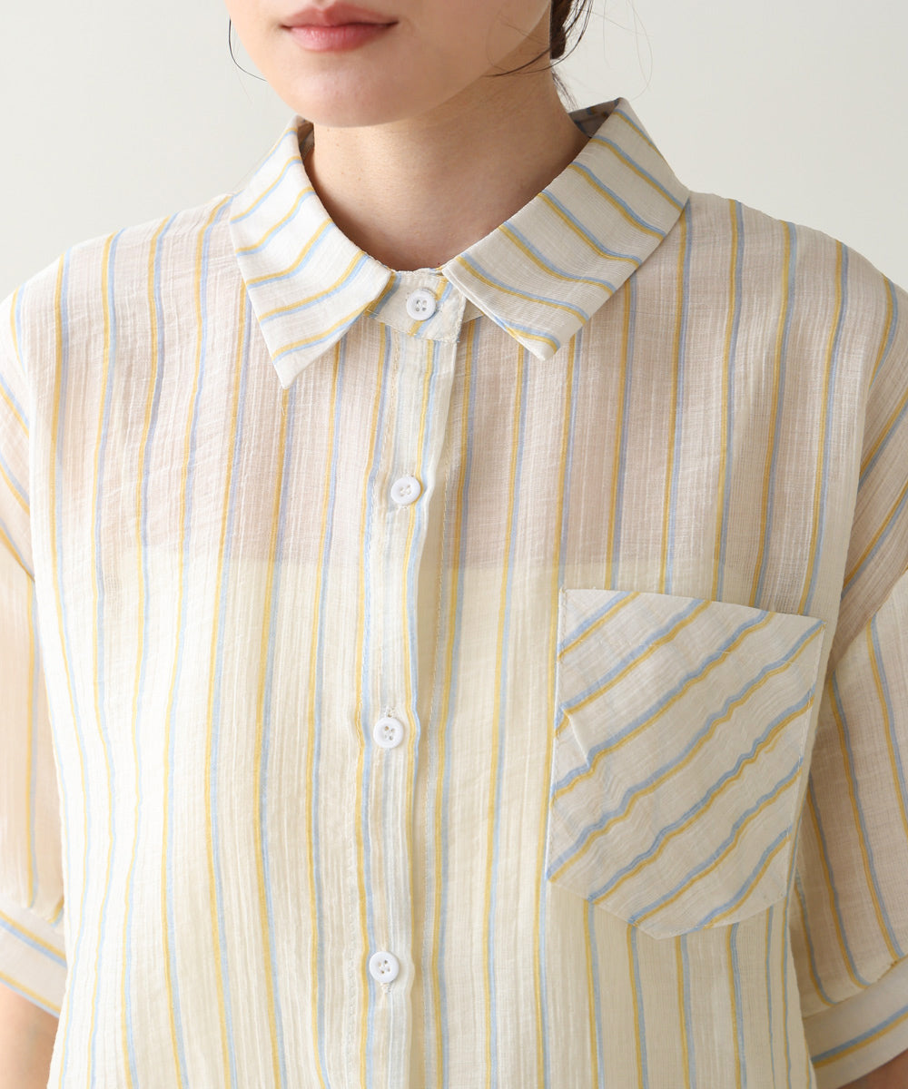 ストライプドロストシャツ