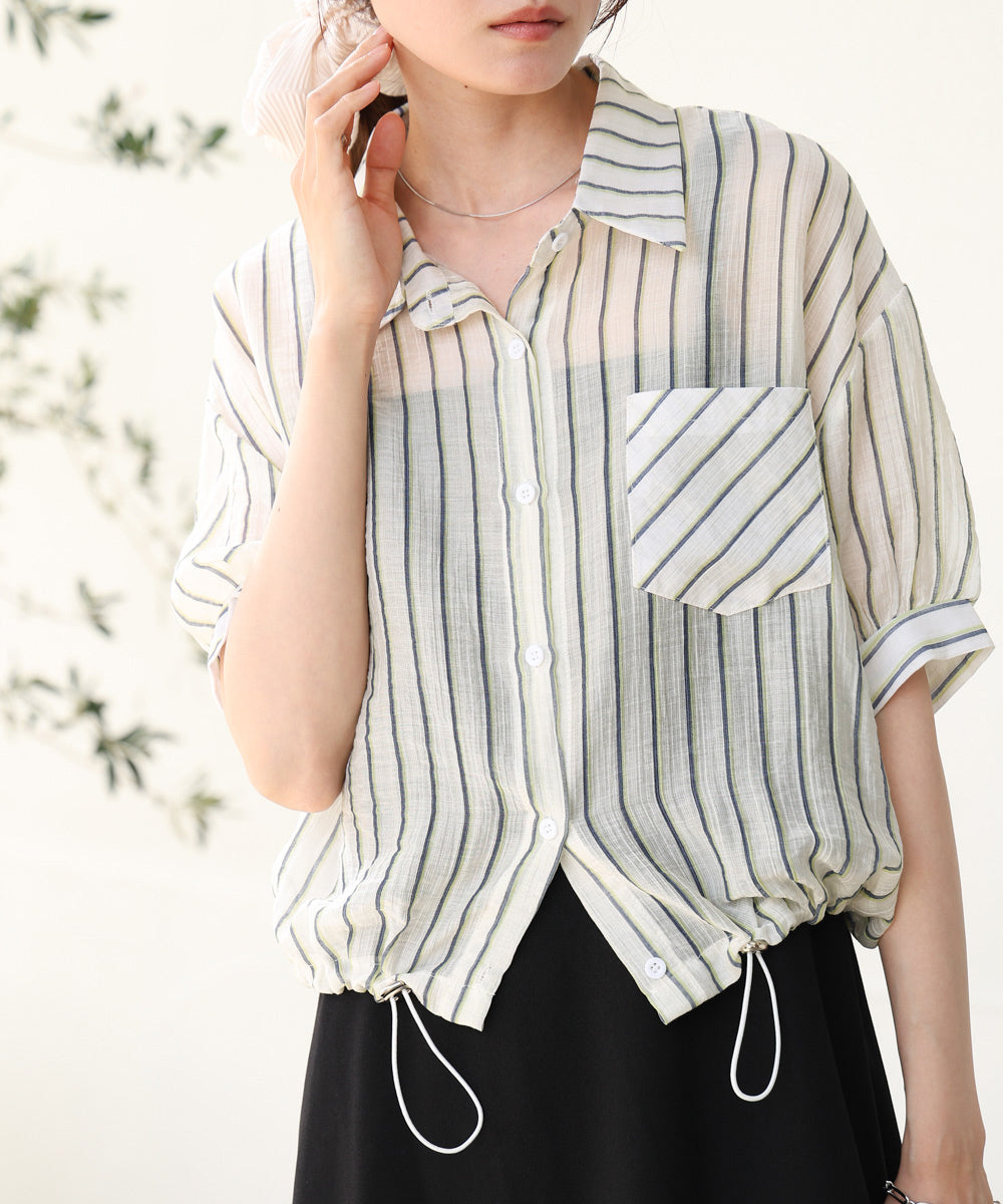 ストライプドロストシャツ