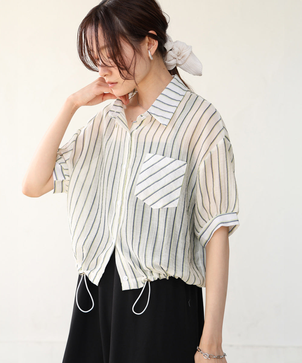 ストライプドロストシャツ