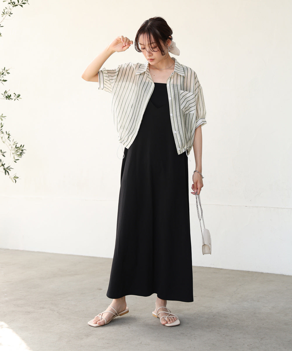 ストライプドロストシャツ