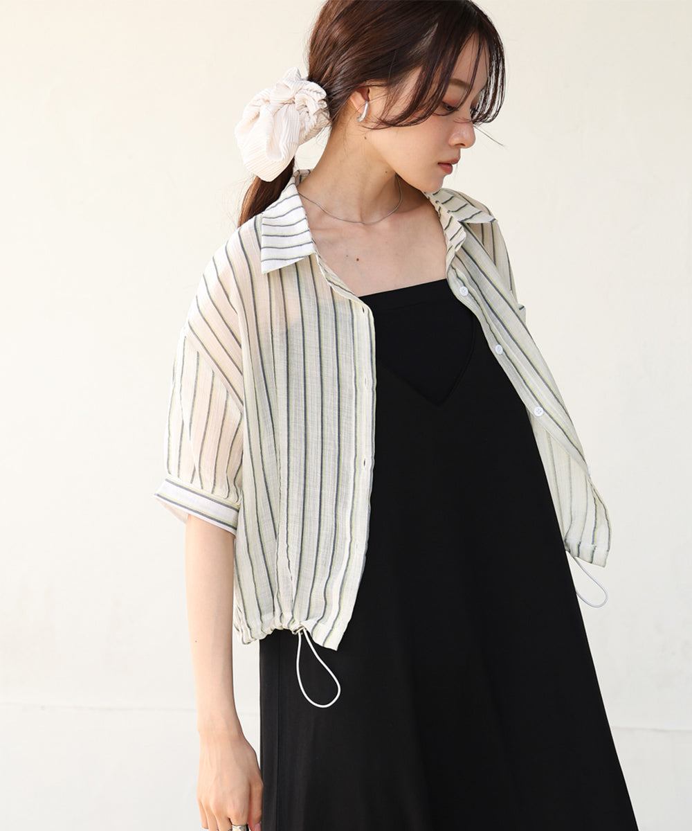ストライプドロストシャツ