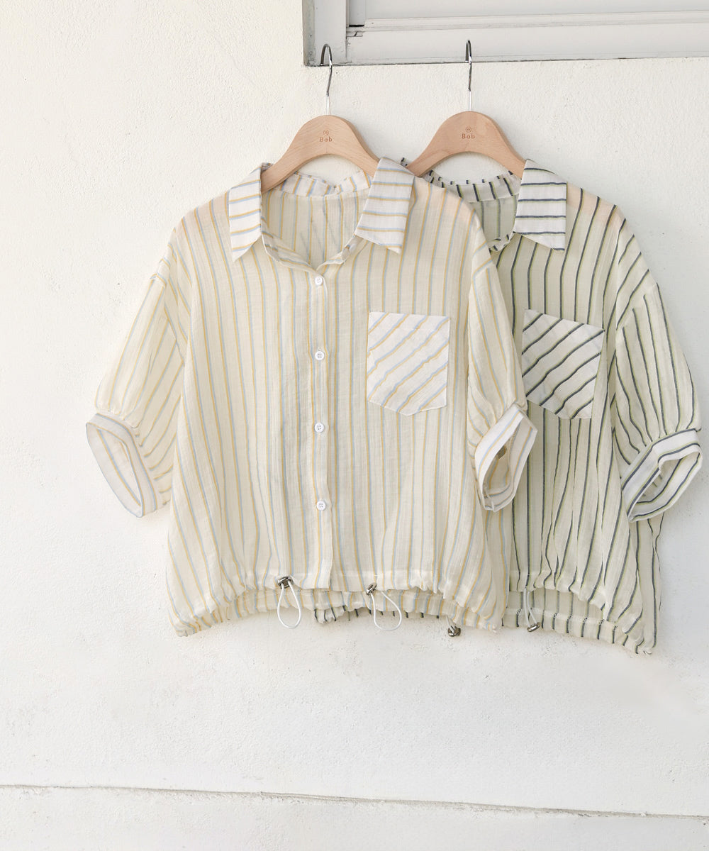 ストライプドロストシャツ