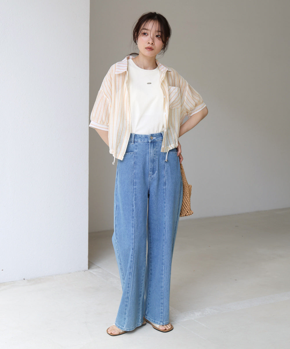 ストライプドロストシャツ