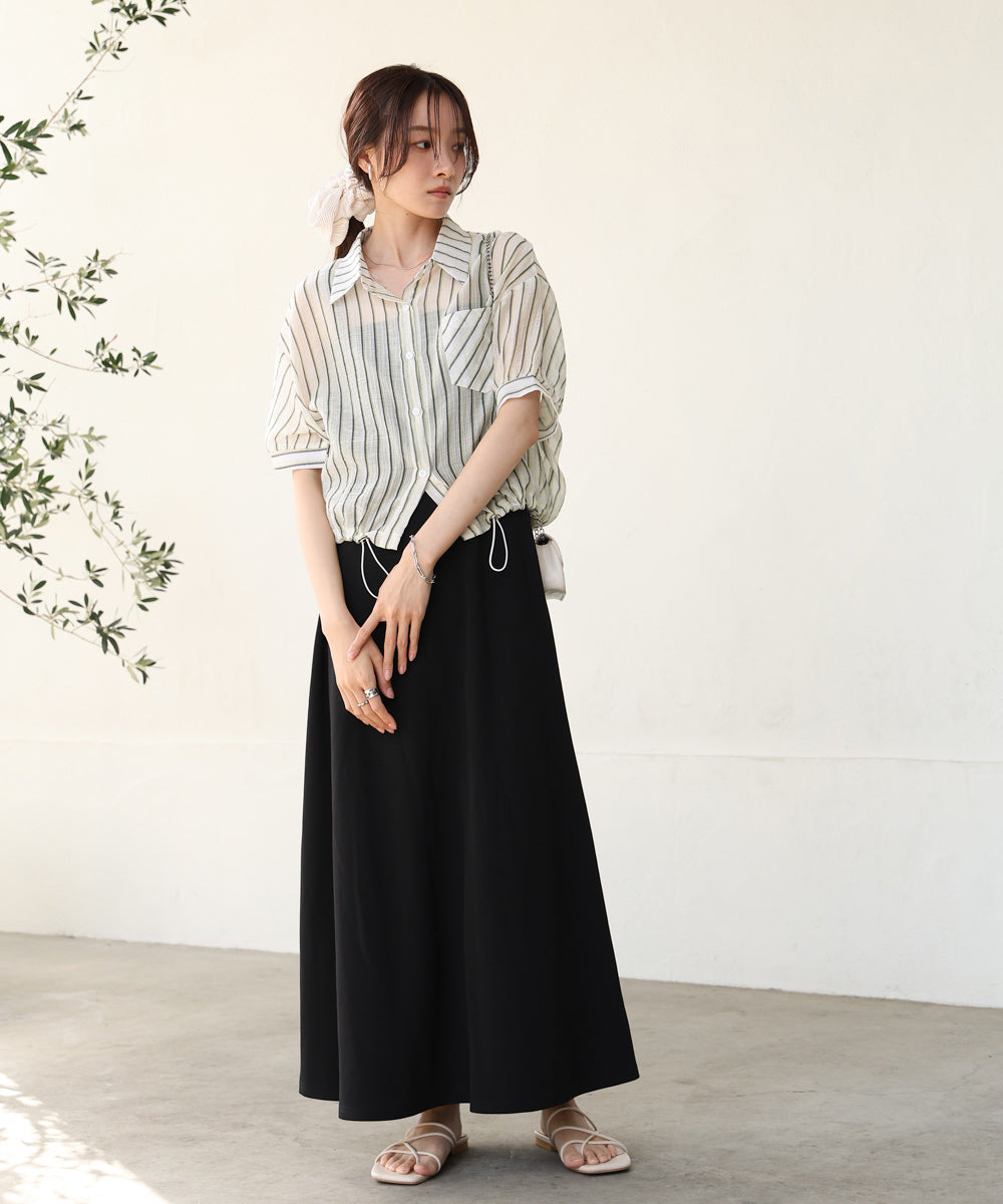 ストライプドロストシャツ