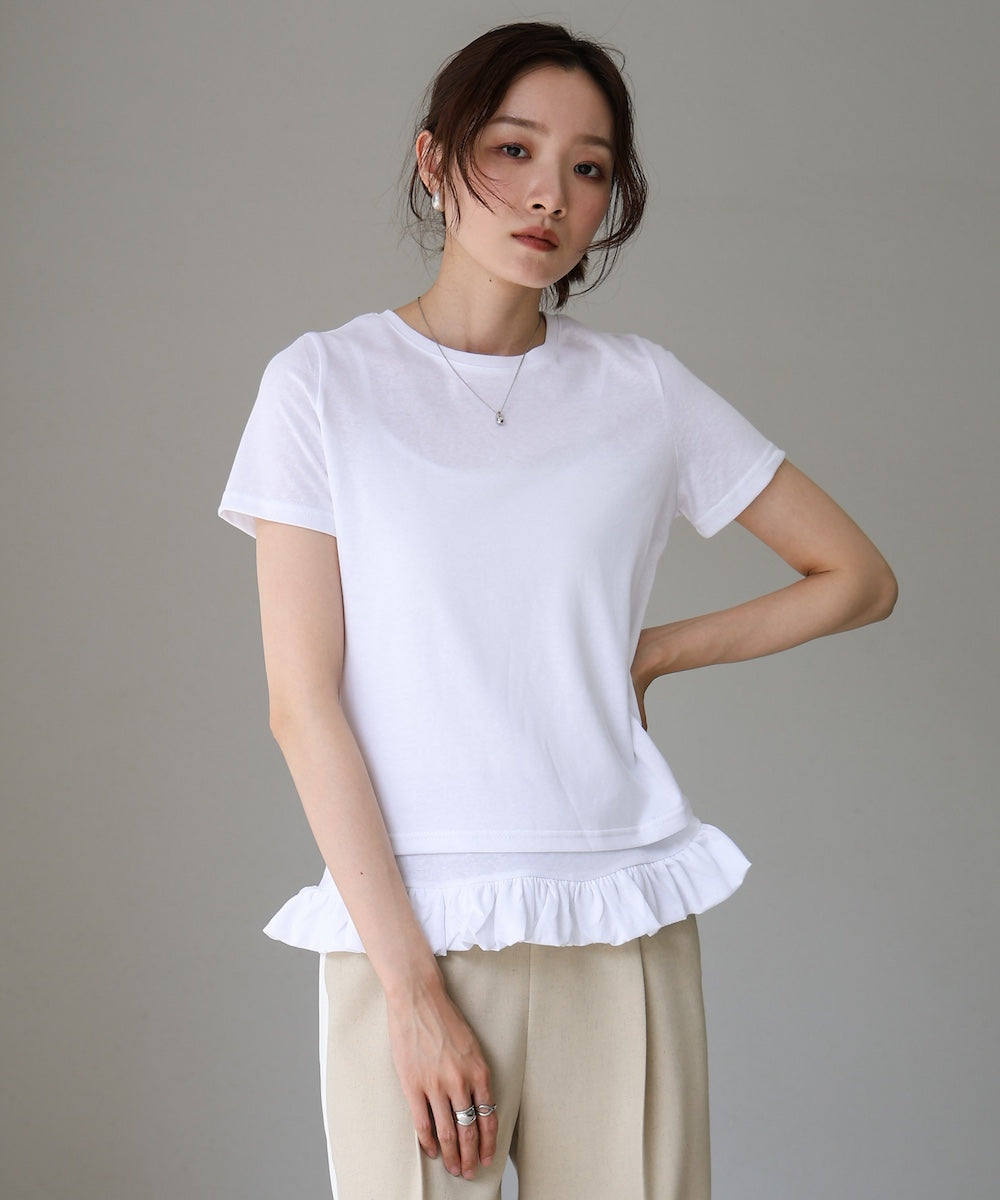 ペプラムバルーンヘムキャミセットTシャツ