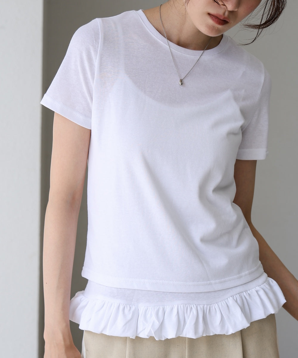 ペプラムバルーンヘムキャミセットTシャツ