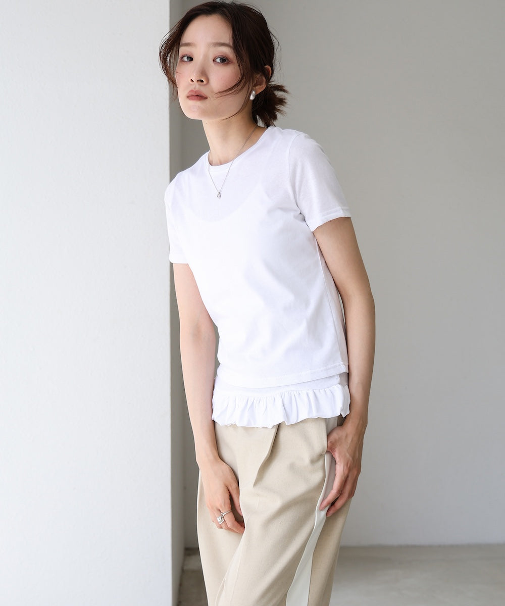 ペプラムバルーンヘムキャミセットTシャツ