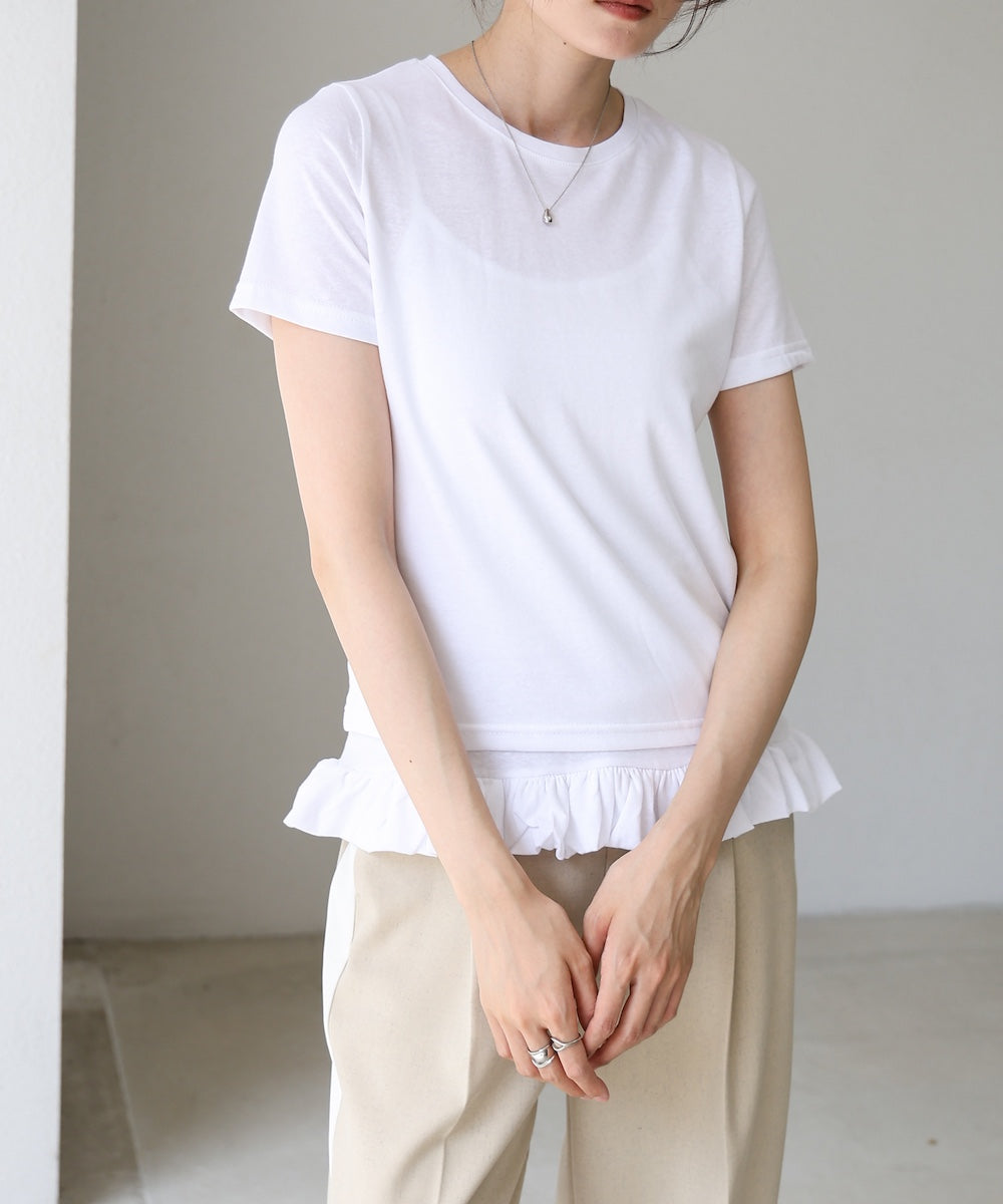 ペプラムバルーンヘムキャミセットTシャツ