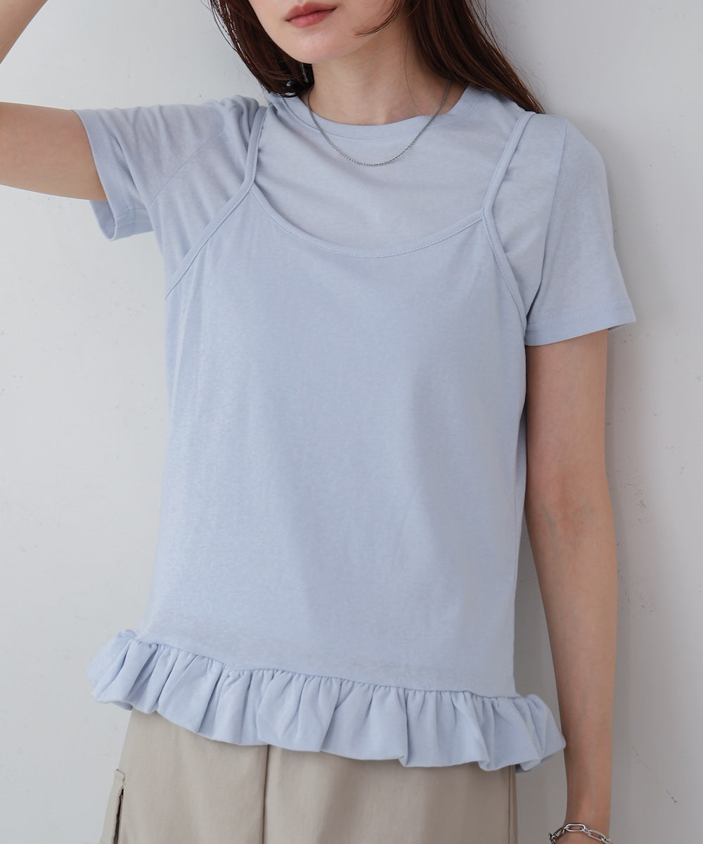 ペプラムバルーンヘムキャミセットTシャツ