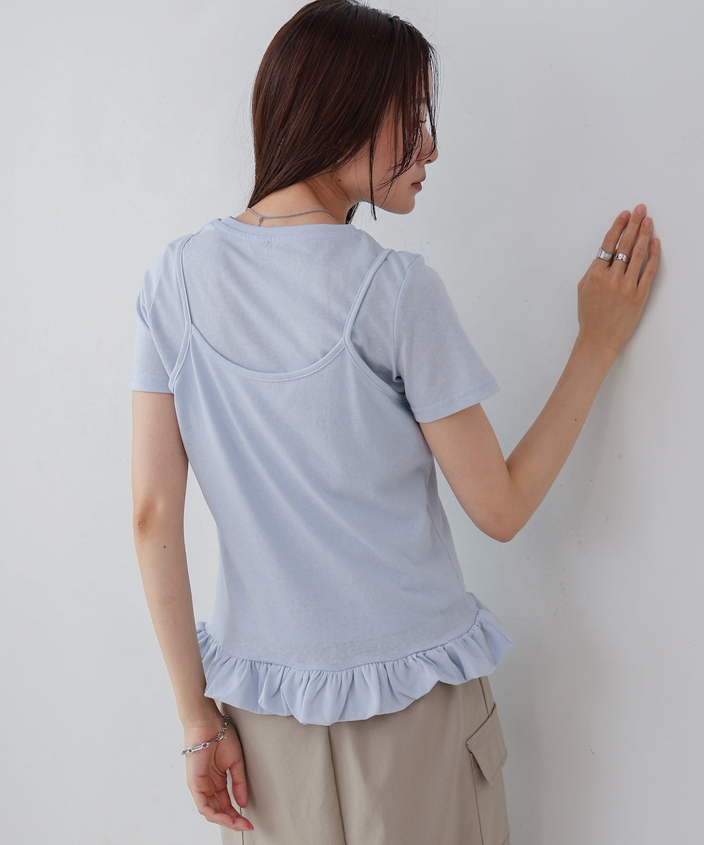 ペプラムバルーンヘムキャミセットTシャツ