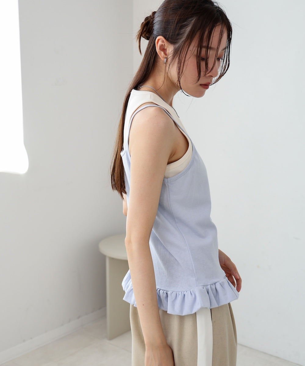 ペプラムバルーンヘムキャミセットTシャツ