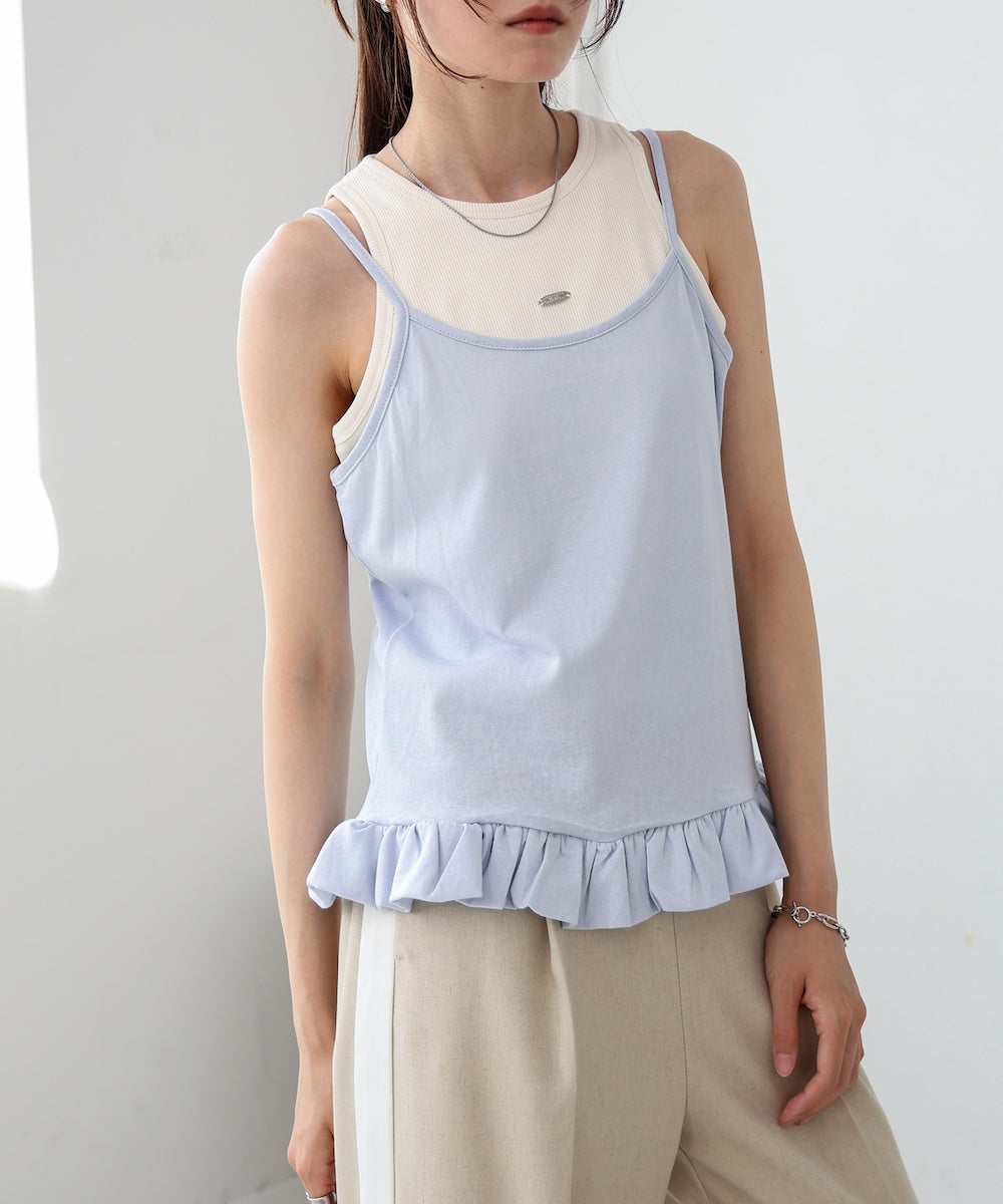 ペプラムバルーンヘムキャミセットTシャツ