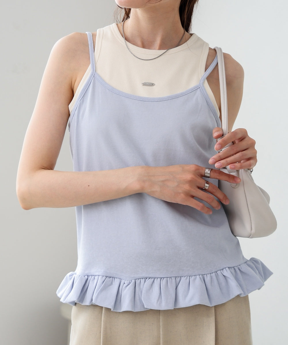 ペプラムバルーンヘムキャミセットTシャツ