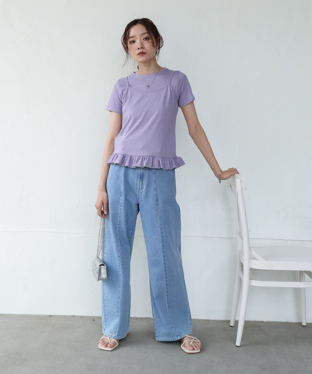 ペプラムバルーンヘムキャミセットTシャツ